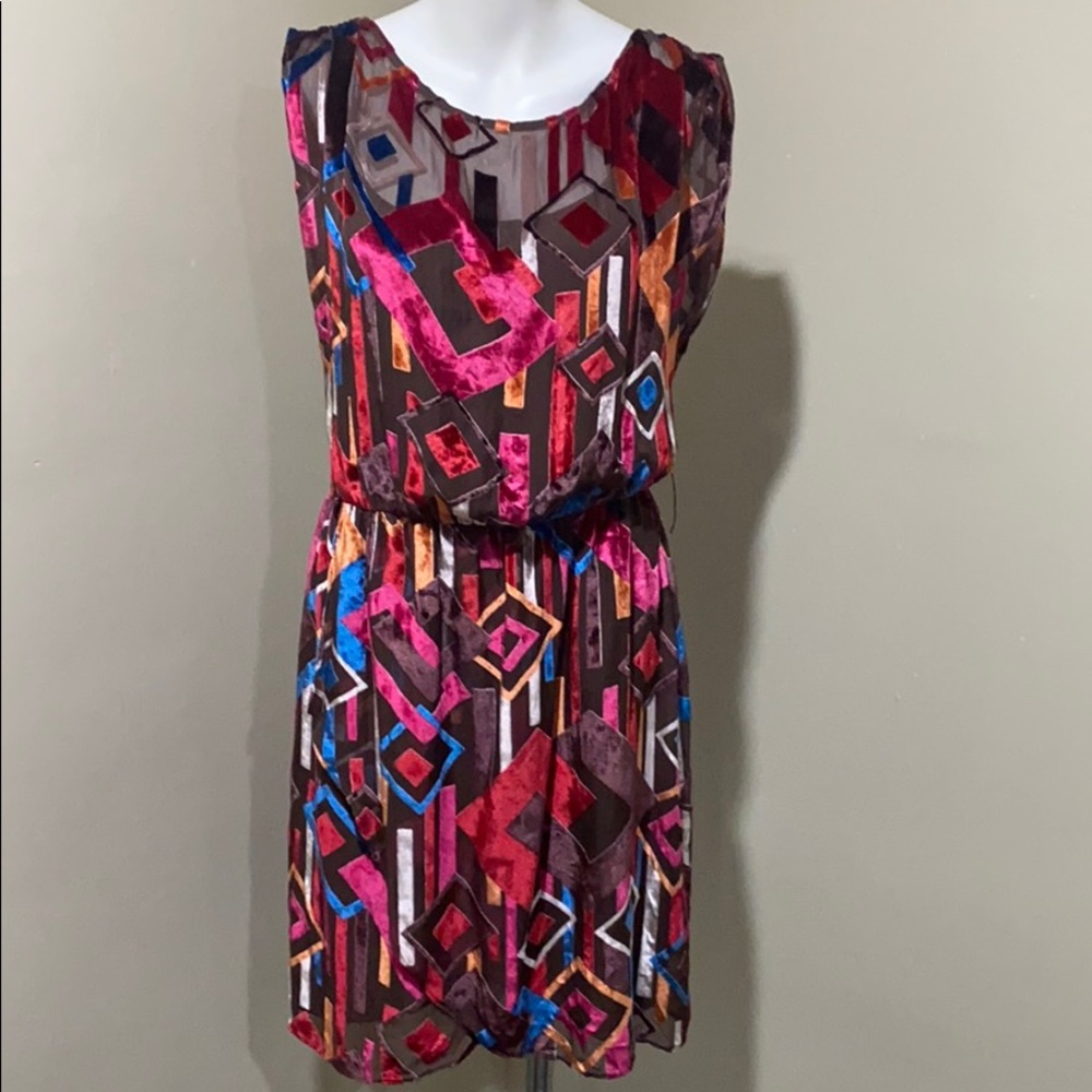 Alice + Olivia Broen Velour Burnout Dress Sz M
